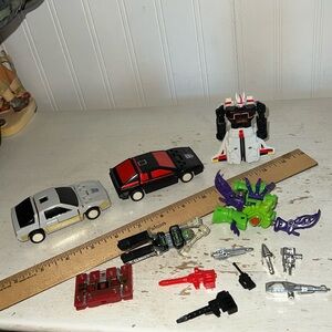 Lot G1 vintage 80s transformers car cassette tape accessories more Takara Hasbro
